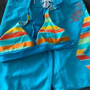 Reversible Board Shorts and Bikini Top